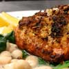 Salmon Oreganata Over Spinach