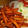 Hummus Pita with Sweet Potato Fries